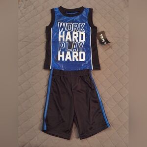 Soffe Kids Blue and Black Motivational Tank Set
